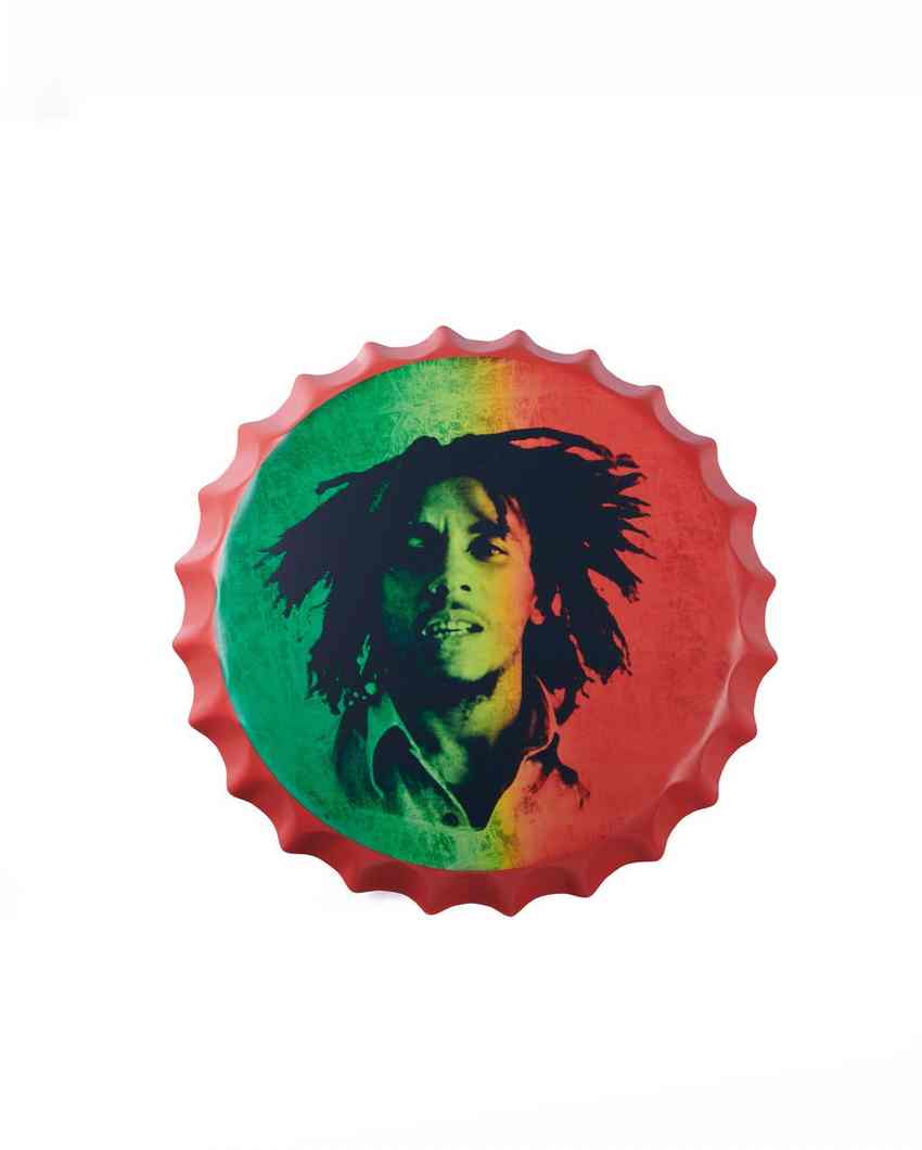 Bob Marley Bottle Cap Wall Decor | 35 x 5 cm/ 14 x 14 inches