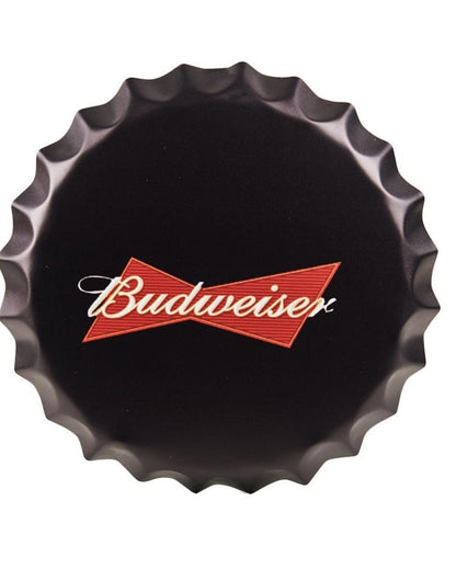 Budweiser Black Bottle Cap Wall Decor | Black | 35 x 5 cm / 14 x 2 inches