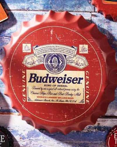 Budweiser Bottle Cap Wall Decor | 35 x x5 cm / 14 x 2 inches