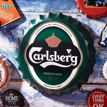 Carlsberg 1847 Bottle Cap Wall Decor | 35 x 5 cm/14 x 2 inches