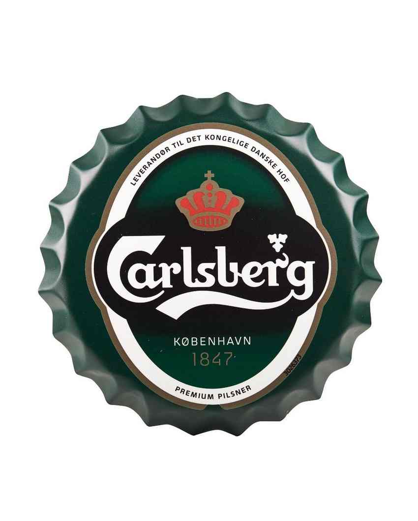 Carlsberg 1847 Bottle Cap Wall Decor | 35 x 5 cm/14 x 2 inches