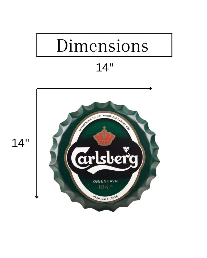 Carlsberg 1847 Bottle Cap Wall Decor | 35 x 5 cm/14 x 2 inches