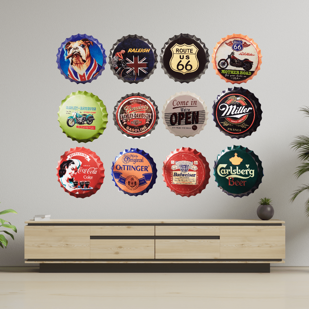 Carlsberg Beer Bottle Cap Wall Decor | 35 x 5 cm/14 x 2 inches