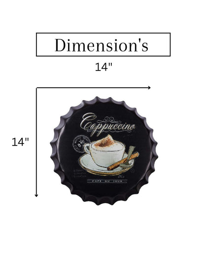 Cappuccino Bottle Cap Wall Decor | 35 x 5 cm/ 14 x 2 inches