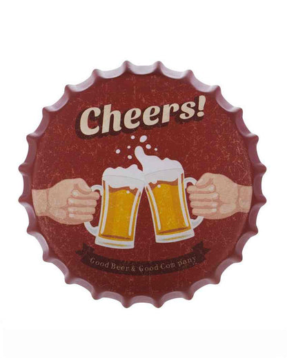 Cheers Bottle Cap Wall Decor | 35 x 5 cm / 14 x 2 inches