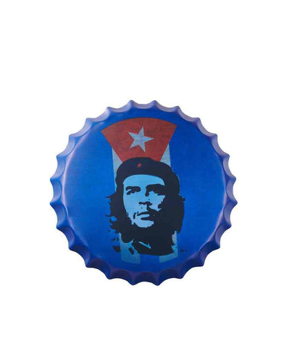 Che Guevara Blue Bottle Cap Wall Decor | Blue | 35 x 5 cm/14 x 2 inches