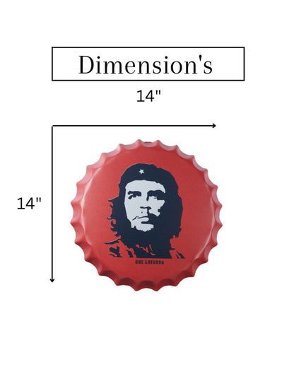 Che Guevara Red Bottle Cap Wall Decor | 35 x 5 cm / 14 x 2 inches