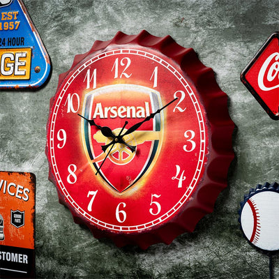 Arsenal Bottle Cap Themed Wall Clock | 14 inches