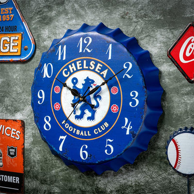 Chelsea Football Club Bottle Cap Themed Wall Clock | 14 inches