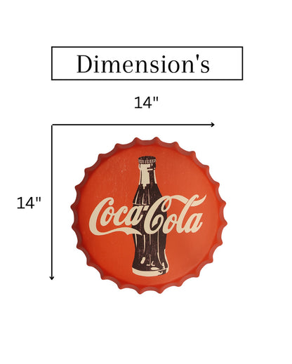 Coca Cola Red Bottle Cap Wall Decor | 35 x 5 cm/ 14 x 2 inches