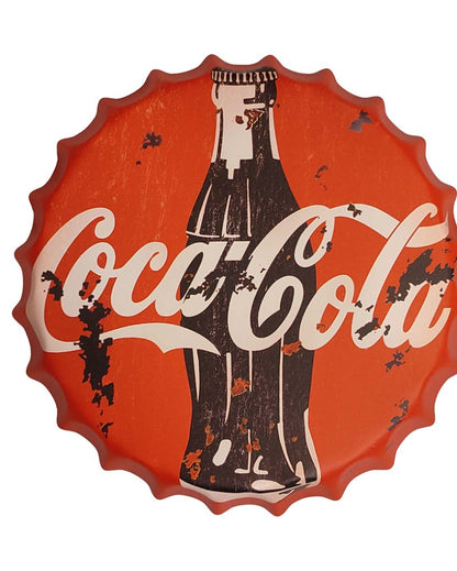 Coca Cola Retro Bottle Cap Wall Decor | 35 x 5 cm/ 14 x 2 inches