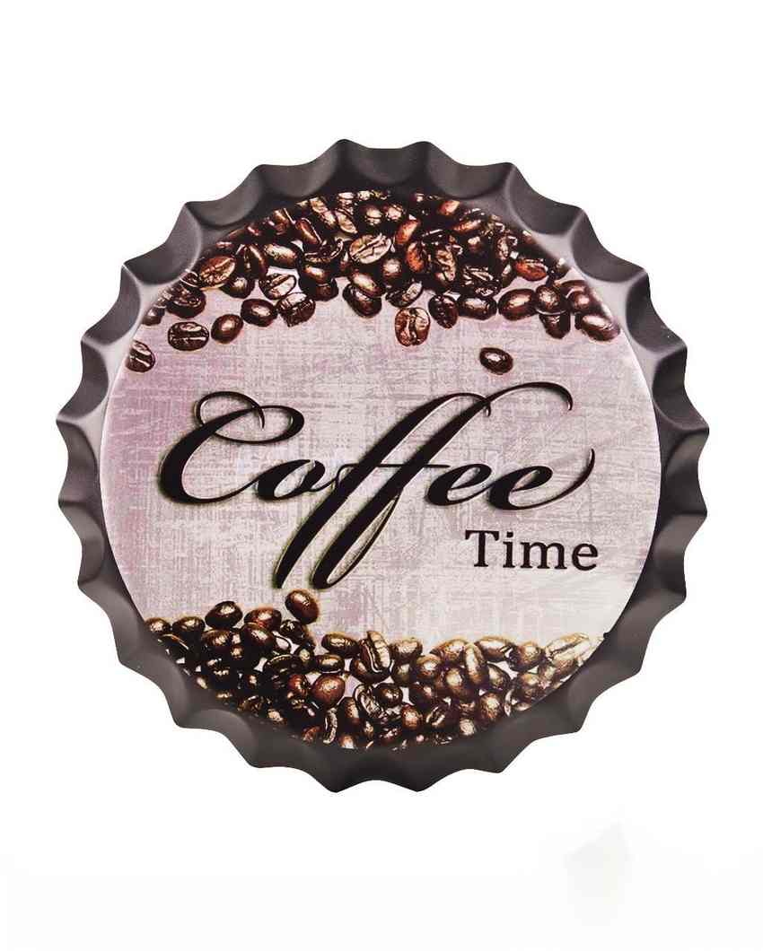 Coffee Time Bottle Cap Wall Decor | 35 x 5 cm / 14 x 2 inches