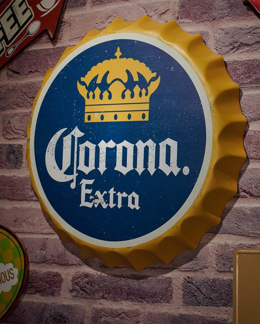 Corona Extra Bottle Cap Wall Decor | 35 x 5 cm / 14 x 2 inches