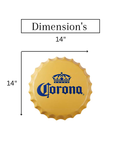 Corona Bottle Cap Wall Decor | 35 x 5 cm / 14 x 2 inches