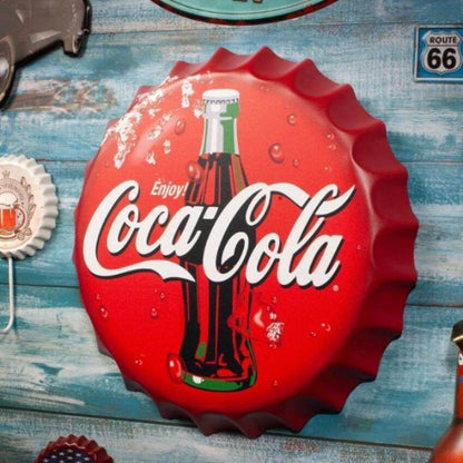 Enjoy Coca Cola Bottle Cap Wall Decor | 35 x 5 cm / 14 x 2 inches