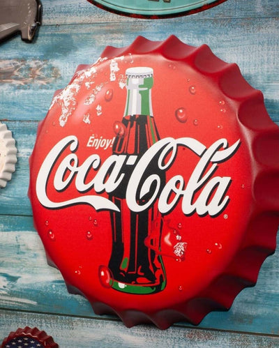 Enjoy Coca Cola Bottle Cap Wall Decor | 35 x 5 cm / 14 x 2 inches