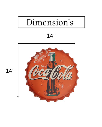 Enjoy Coca Cola Bottle Cap Wall Decor | 35 x 5 cm / 14 x 2 inches