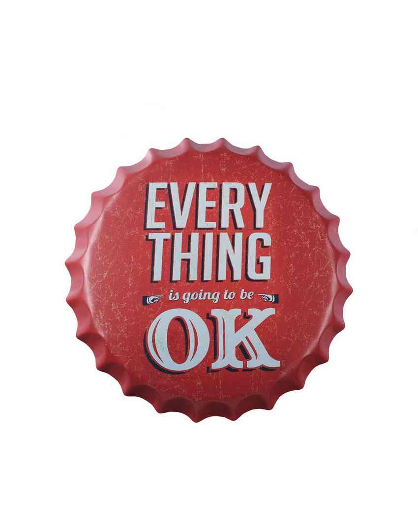 Everything Is Going To Be Ok Bottle Cap Wall Decor | 14 inches