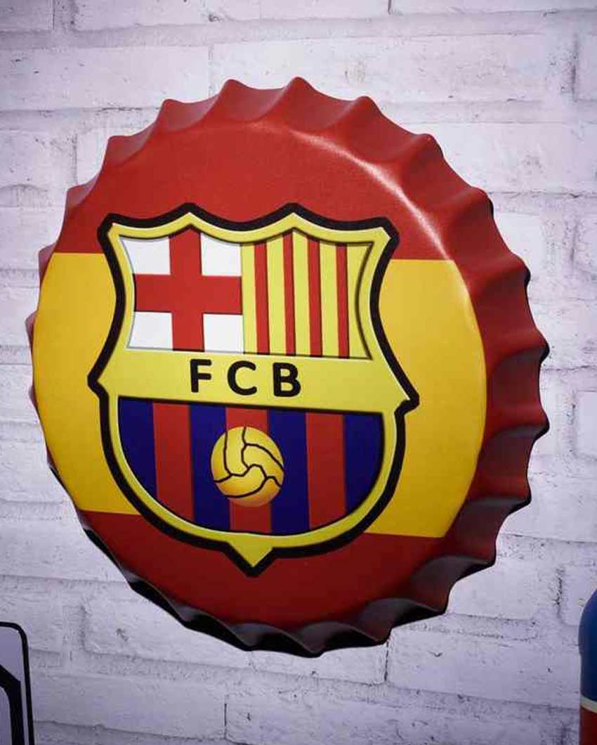 FC Barcelona Bottle Cap Wall Decor | 35 x 5 cm / 14 x 2 inches