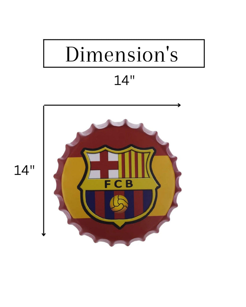 FC Barcelona Bottle Cap Wall Decor | 35 x 5 cm / 14 x 2 inches