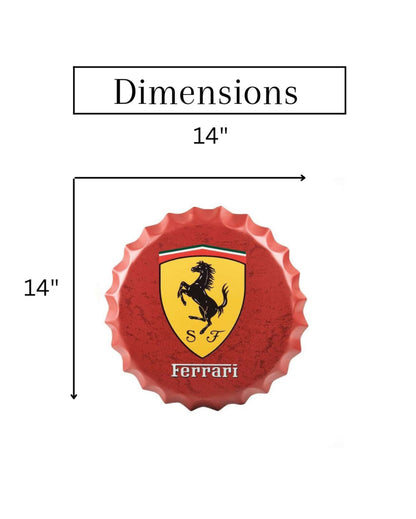 Ferrari Bottle Cap Wall Decor | 14 inches