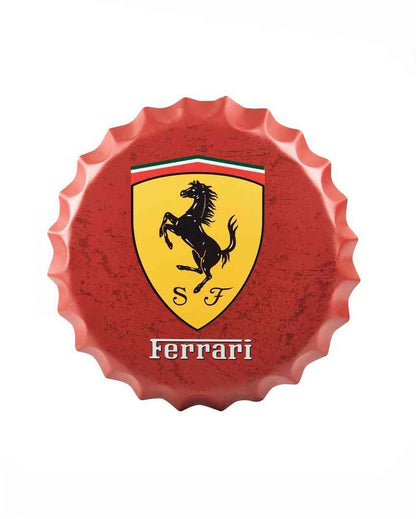 Ferrari Bottle Cap Wall Decor | 14 inches