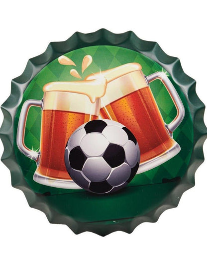 Football Beer Bottle Cap Wall Decor | 14 inches