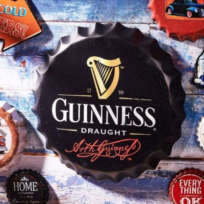 Guinness Draught Bottle Cap Wall Decor | 14 inches