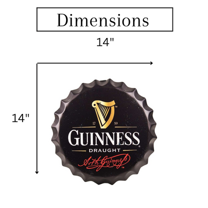 Guinness Draught Bottle Cap Wall Decor | 14 inches