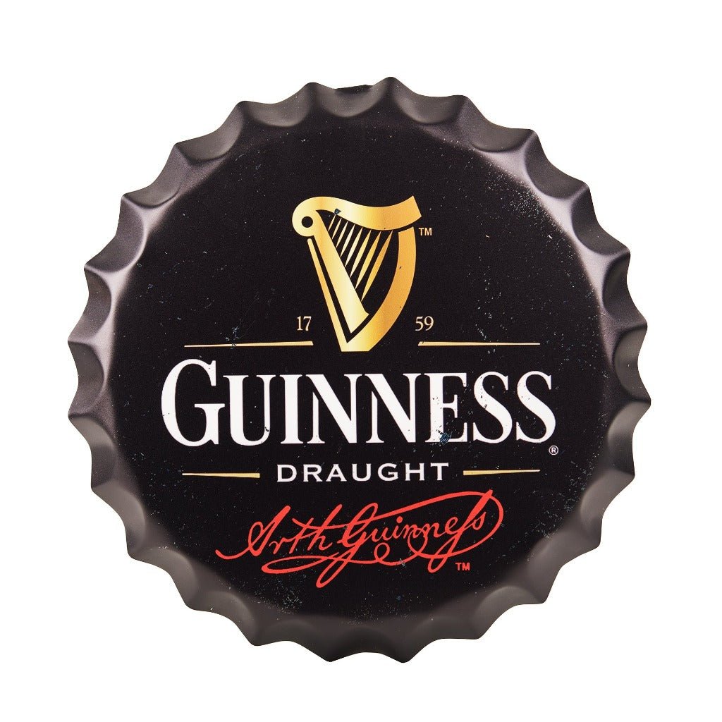 Guinness Draught Bottle Cap Wall Decor | 14 inches