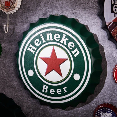 Heineken Beer Bottle Cap Wall Decor | 14 inches