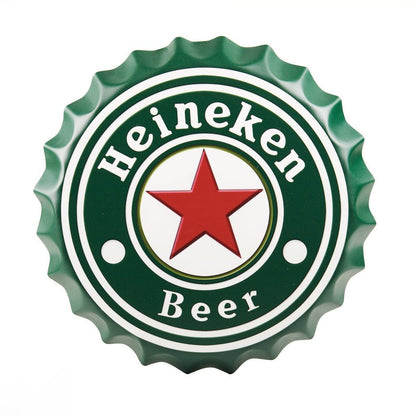 Heineken Beer Bottle Cap Wall Decor | 14 inches