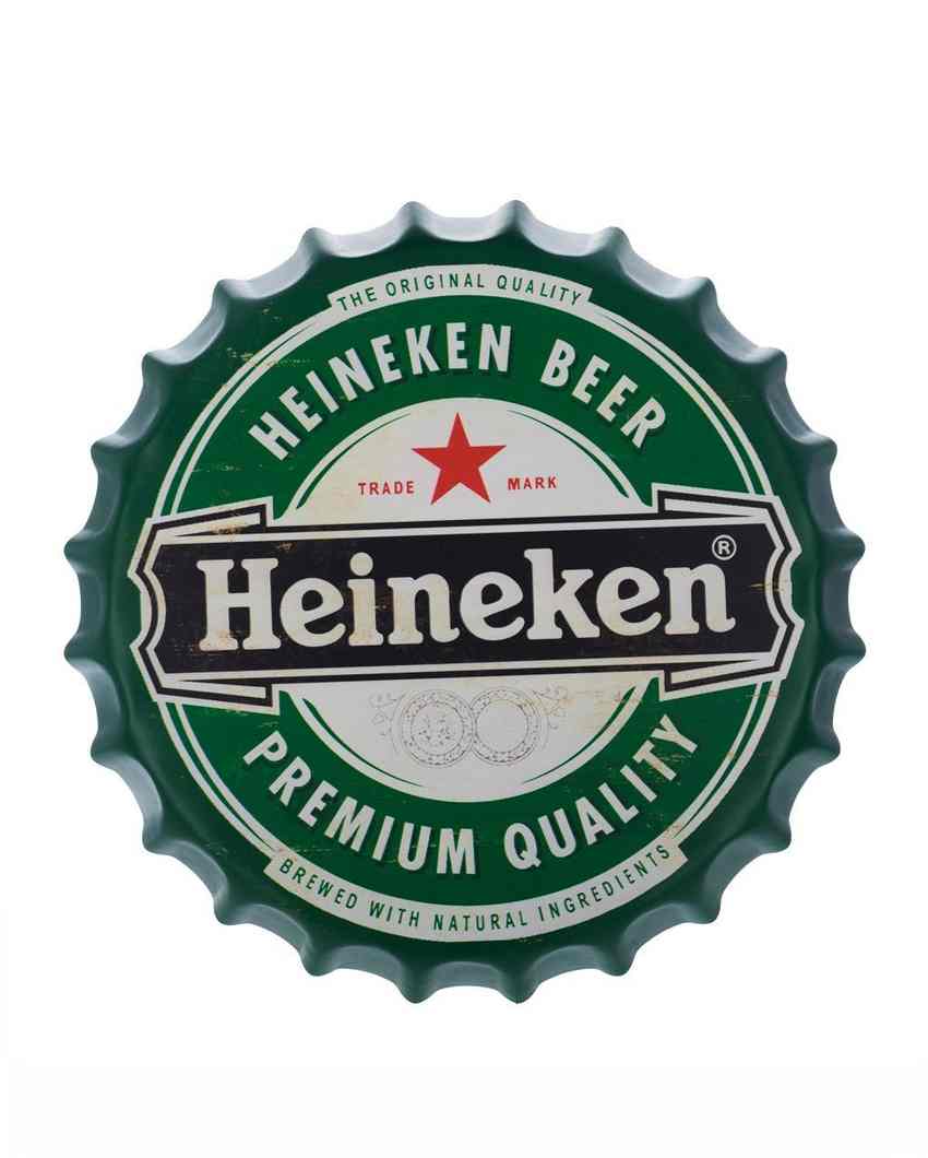 Heineken Premium Beer Bottle Caps Wall Decor | 14 inches