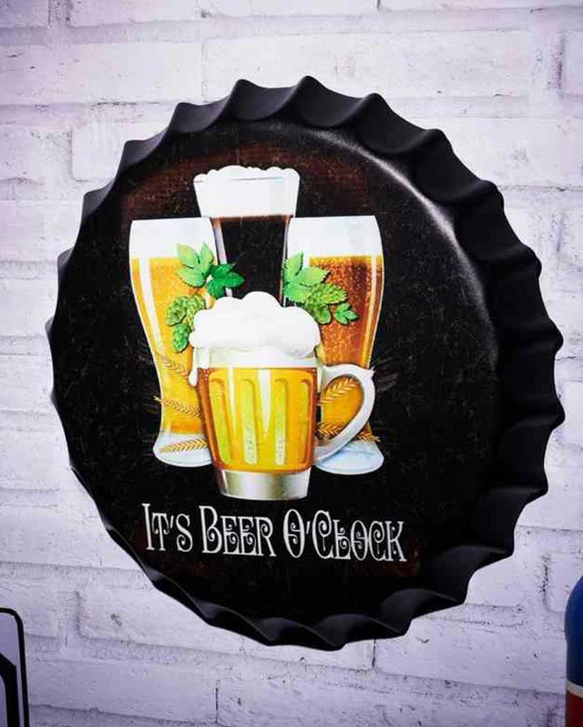 It's Beer O'Clock Bottle Cap Wall Decor | 14 inches