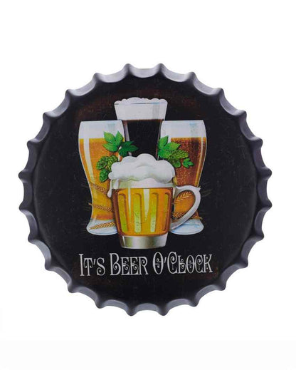 It's Beer O'Clock Bottle Cap Wall Decor | 14 inches