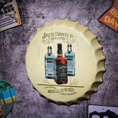 Jack Daniels Mellowed Bottle Cap Wall Decor | 14 inches