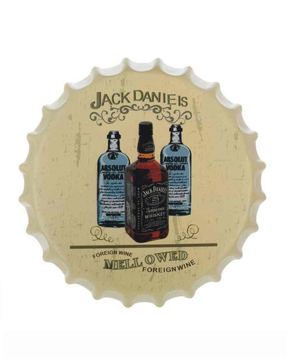 Jack Daniels Mellowed Bottle Cap Wall Decor | 14 inches