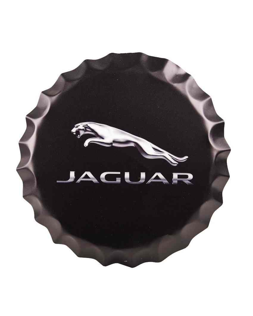 Jaguar Bottle Cap Wall Decor | Black| 14 inches