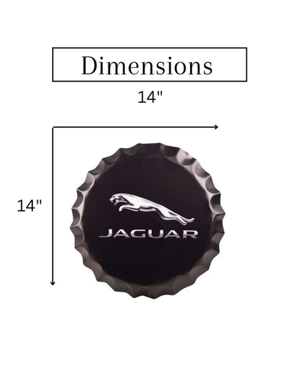 Jaguar Bottle Cap Wall Decor | Black| 14 inches