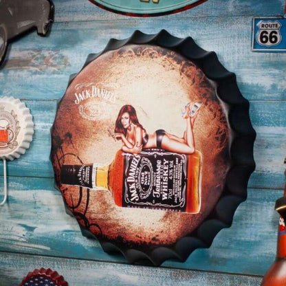 Jack Daniels Bottle Bottle Cap Wall Decor | 14 inches