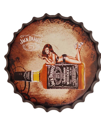 Jack Daniels Bottle Bottle Cap Wall Decor | 14 inches