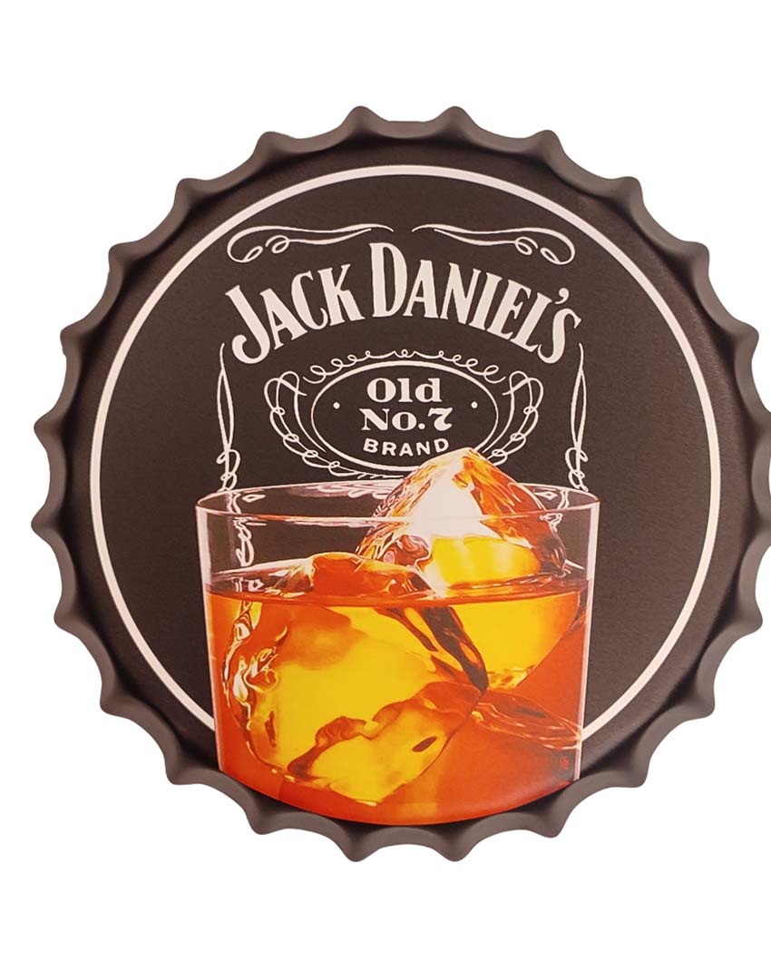 Jack Daniels Glass Bottle Cap Wall Decor | 14 inches