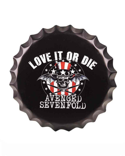 Love It or Die Bottle Cap Wall Decor | 14 inches