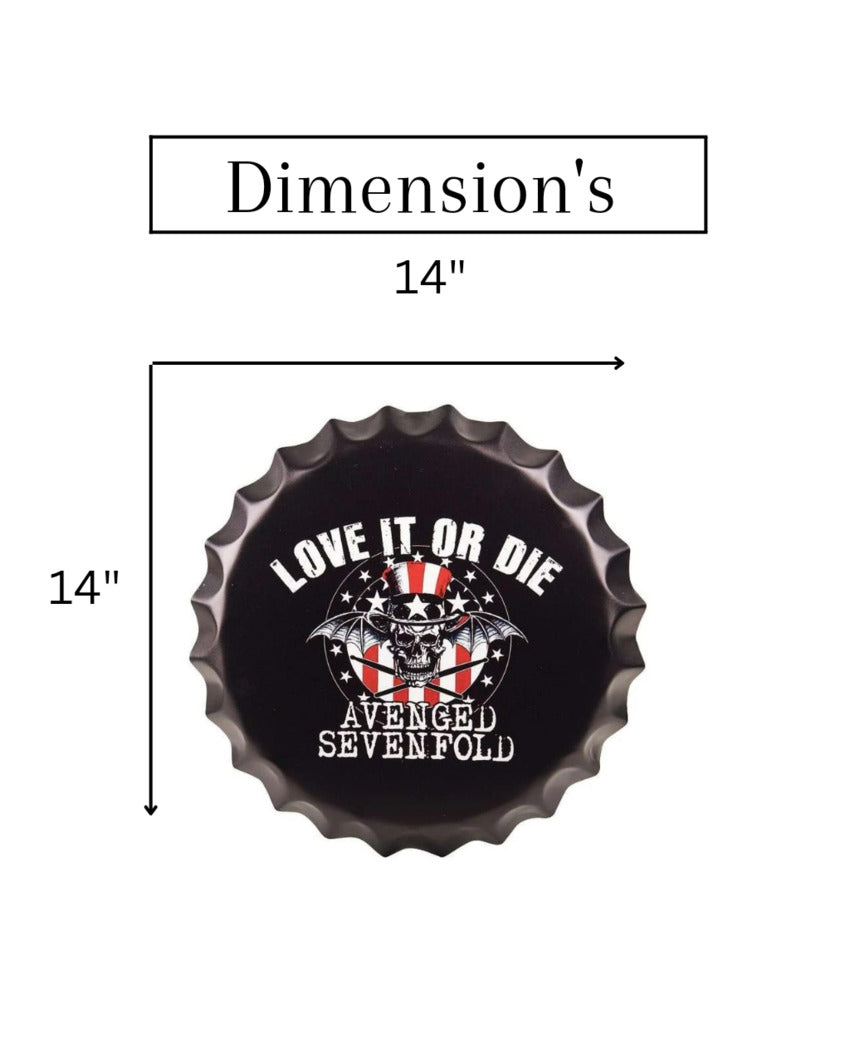 Love It or Die Bottle Cap Wall Decor | 14 inches