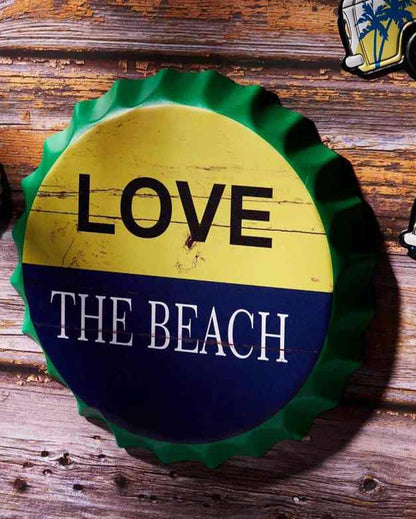 Love the Beach Bottle Cap Wall Decor | 14 inches