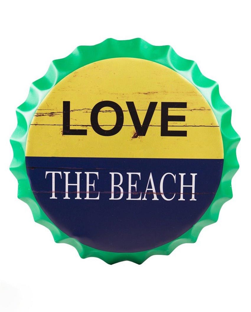 Love the Beach Bottle Cap Wall Decor | 14 inches