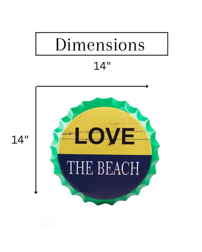 Love the Beach Bottle Cap Wall Decor | 14 inches