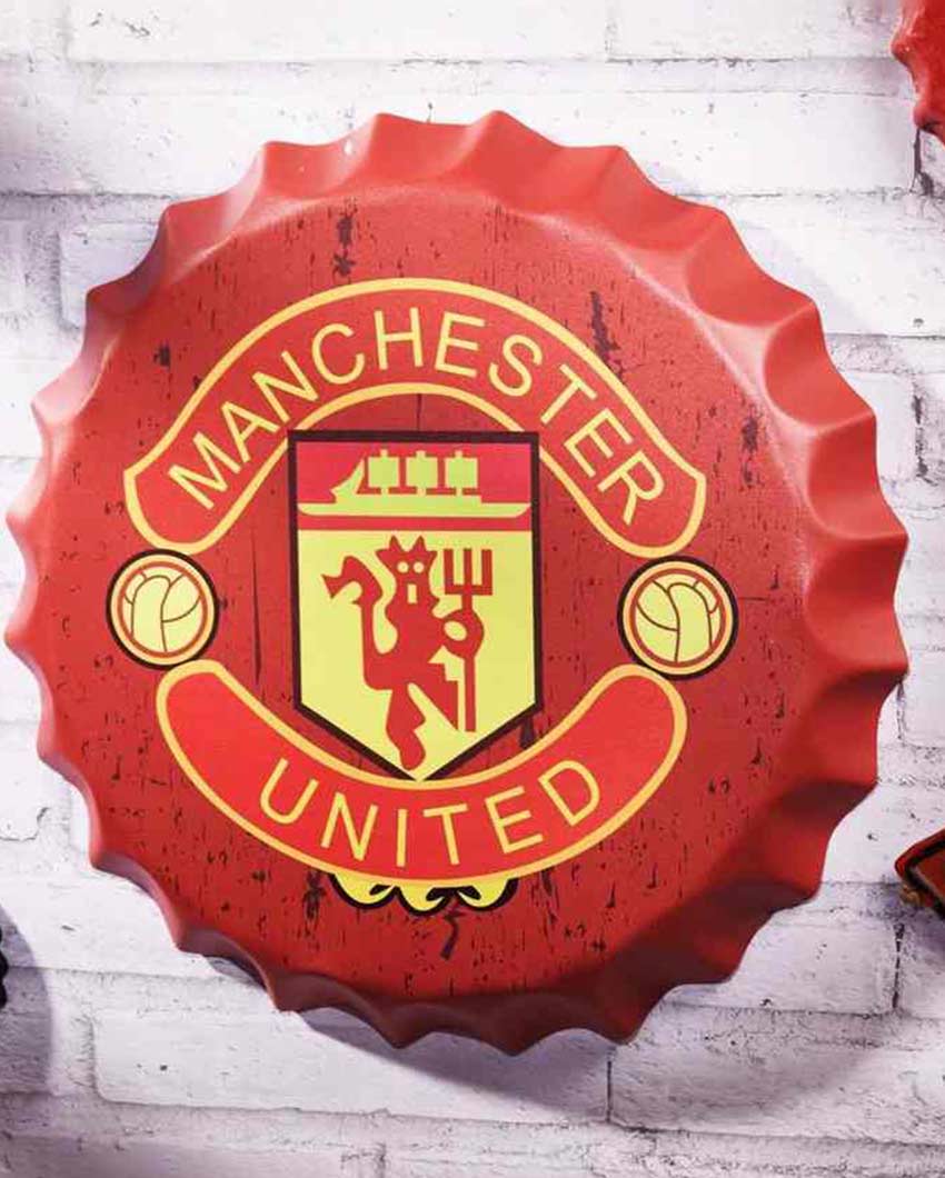 Manchester United Bottle Cap Wall Decor | Red| 14 inches