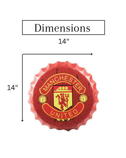 Manchester United Bottle Cap Wall Decor | Red| 14 inches