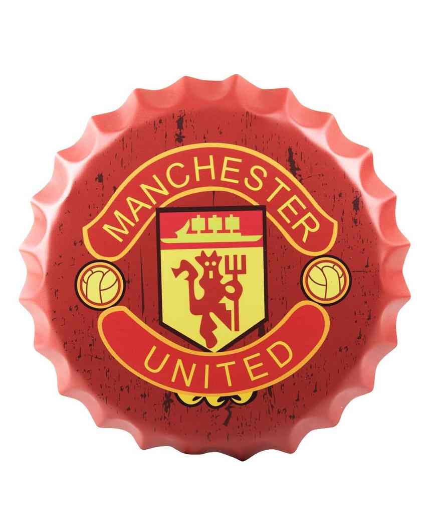 Manchester United Bottle Cap Wall Decor | Red| 14 inches